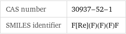 CAS number | 30937-52-1 SMILES identifier | F[Re](F)(F)(F)F