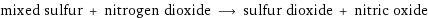 mixed sulfur + nitrogen dioxide ⟶ sulfur dioxide + nitric oxide