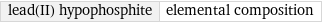 lead(II) hypophosphite | elemental composition