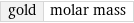 gold | molar mass