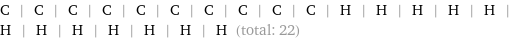 C | C | C | C | C | C | C | C | C | C | H | H | H | H | H | H | H | H | H | H | H | H (total: 22)