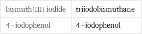 bismuth(III) iodide | triiodobismuthane 4-iodophenol | 4-iodophenol