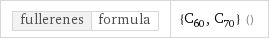 fullerenes | formula | {C_60, C_70} ()