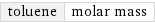 toluene | molar mass