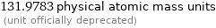 131.9783 physical atomic mass units  (unit officially deprecated)