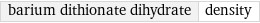 barium dithionate dihydrate | density