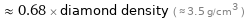  ≈ 0.68 × diamond density ( ≈ 3.5 g/cm^3 )