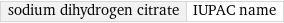 sodium dihydrogen citrate | IUPAC name