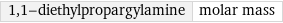 1, 1-diethylpropargylamine | molar mass