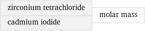 zirconium tetrachloride cadmium iodide | molar mass