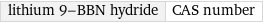 lithium 9-BBN hydride | CAS number