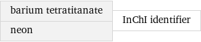 barium tetratitanate neon | InChI identifier