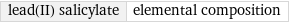 lead(II) salicylate | elemental composition