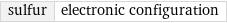 sulfur | electronic configuration