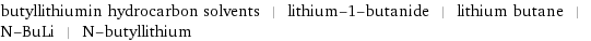 butyllithiumin hydrocarbon solvents | lithium-1-butanide | lithium butane | N-BuLi | N-butyllithium