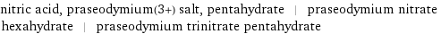 nitric acid, praseodymium(3+) salt, pentahydrate | praseodymium nitrate hexahydrate | praseodymium trinitrate pentahydrate