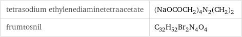 tetrasodium ethylenediaminetetraacetate | (NaOCOCH_2)_4N_2(CH_2)_2 frumtosnil | C_32H_52Br_2N_4O_4