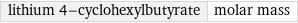 lithium 4-cyclohexylbutyrate | molar mass