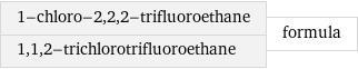 1-chloro-2, 2, 2-trifluoroethane 1, 1, 2-trichlorotrifluoroethane | formula