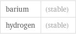 barium | (stable) hydrogen | (stable)