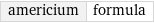 americium | formula