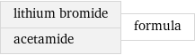 lithium bromide acetamide | formula