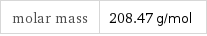 molar mass | 208.47 g/mol