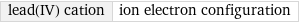 lead(IV) cation | ion electron configuration