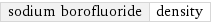 sodium borofluoride | density