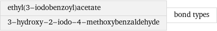 ethyl(3-iodobenzoyl)acetate 3-hydroxy-2-iodo-4-methoxybenzaldehyde | bond types