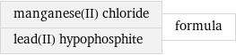 manganese(II) chloride lead(II) hypophosphite | formula