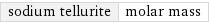 sodium tellurite | molar mass