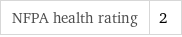 NFPA health rating | 2
