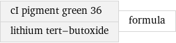 cI pigment green 36 lithium tert-butoxide | formula