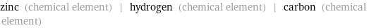 zinc (chemical element) | hydrogen (chemical element) | carbon (chemical element)