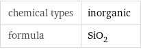 chemical types | inorganic formula | SiO_2