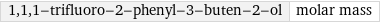 1, 1, 1-trifluoro-2-phenyl-3-buten-2-ol | molar mass