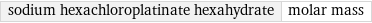 sodium hexachloroplatinate hexahydrate | molar mass