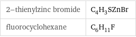 2-thienylzinc bromide | C_4H_3SZnBr fluorocyclohexane | C_6H_11F