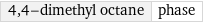 4, 4-dimethyl octane | phase