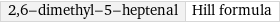 2, 6-dimethyl-5-heptenal | Hill formula