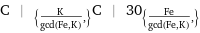 C | _({K/gcd(Fe, K), })C | 30_({Fe/gcd(Fe, K), })