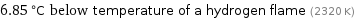 6.85 °C below temperature of a hydrogen flame (2320 K)