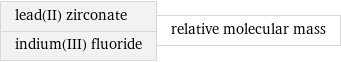 lead(II) zirconate indium(III) fluoride | relative molecular mass