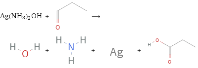 Ag(NH3)2OH + ⟶ + + + 