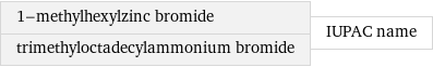 1-methylhexylzinc bromide trimethyloctadecylammonium bromide | IUPAC name