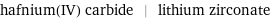 hafnium(IV) carbide | lithium zirconate