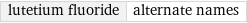 lutetium fluoride | alternate names