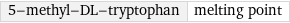 5-methyl-DL-tryptophan | melting point