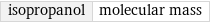 isopropanol | molecular mass